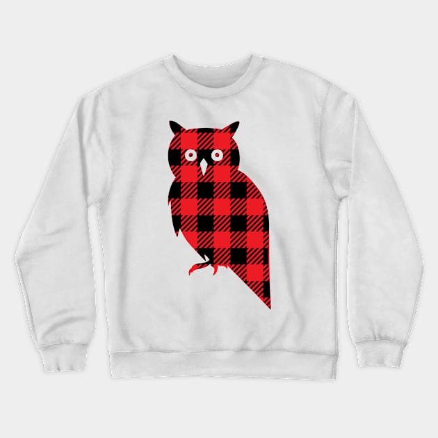 Owl buffalo plaid Crewneck Sweatshirt by Coral Graphics